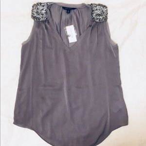 Banana Republic silk tank top sequined